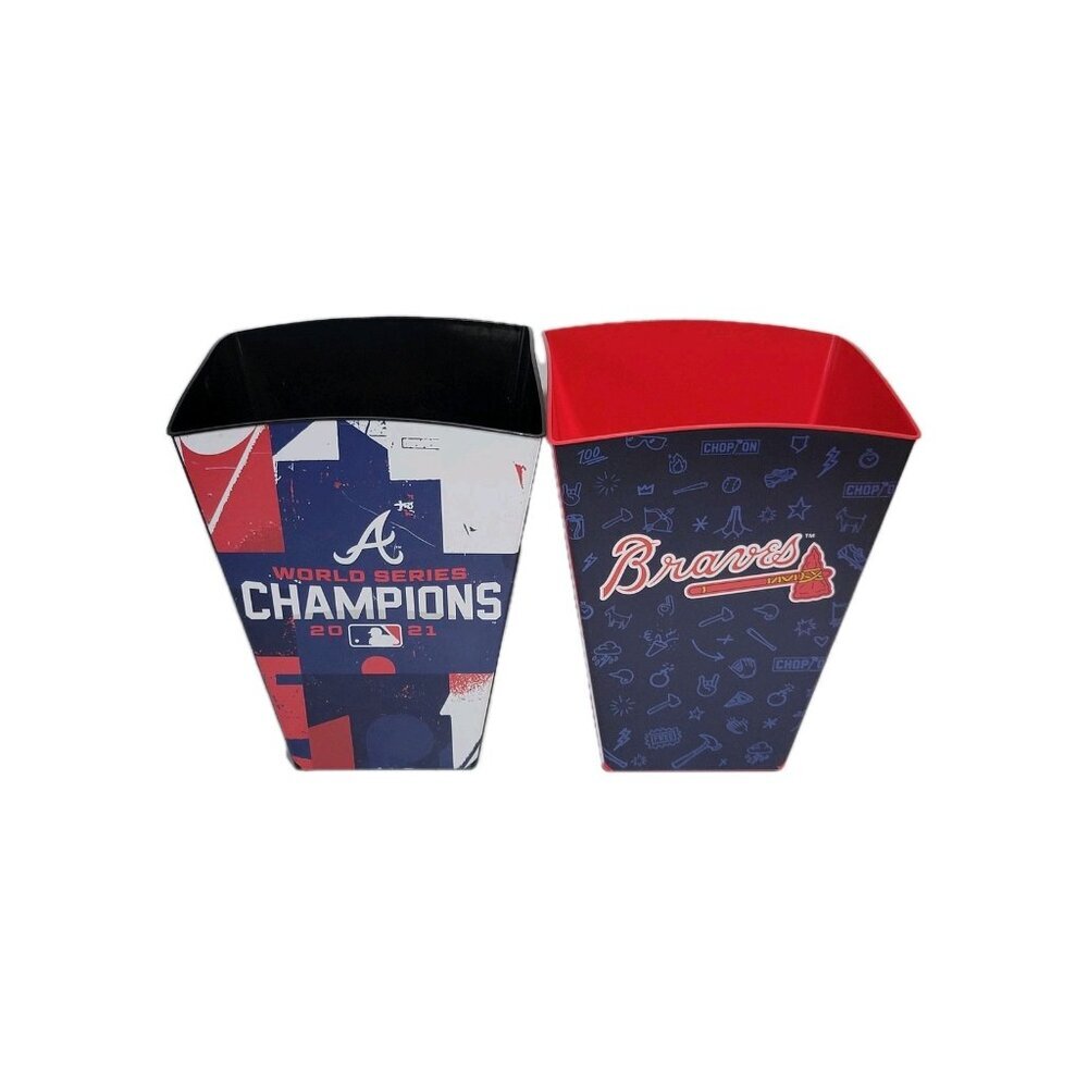 Atlanta Braves Trash Can Lot Of 2 2019 Acuna & 2021 World Series MLB Truist Park